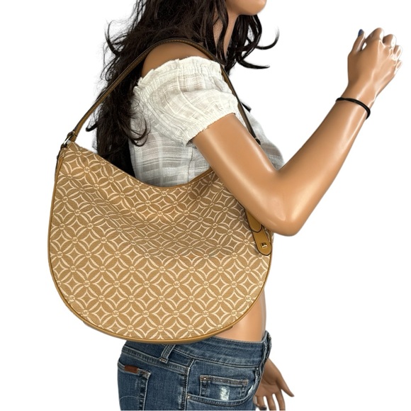 Michael Kors Dover Half-Moon Shoulder Hobo Bag Gingery Brown - Picture 2 of 13